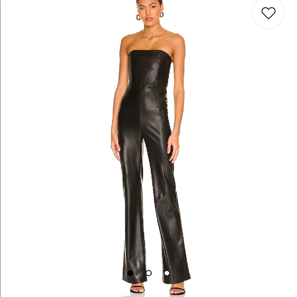 Alice + Olivia Black Leather Jumpsuit